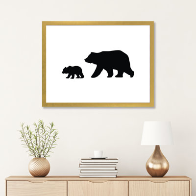«Big and Small Bear Landscape Black Novelty», reproduction d'art graphique