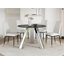 Ensemble de table de salle à manger de 42 pouces avec plateau en granit et pieds en acier inoxydable noir, jumelé à quatre chaises de salle à manger en polyuréthane-45400377-45400381-45400382