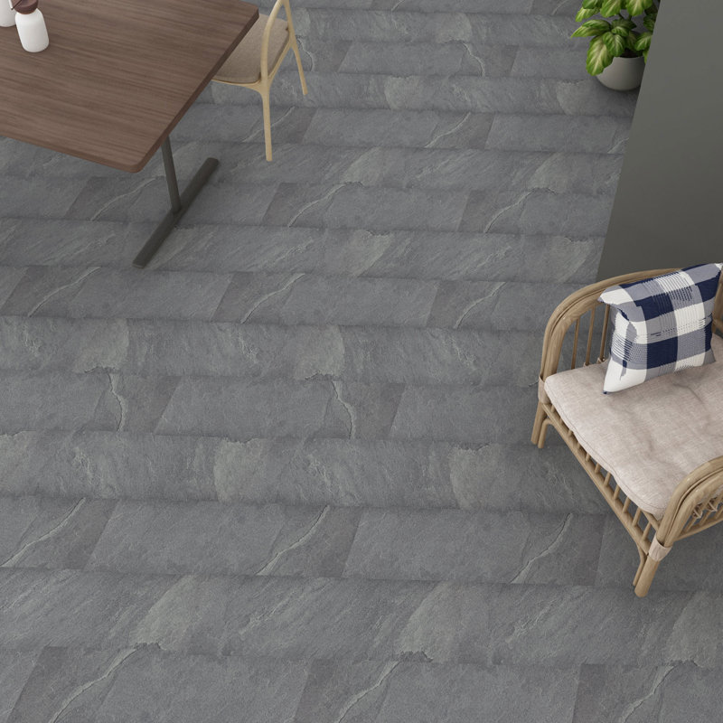 Peel and Stick Floor Tile,Self-adhesive Vinyl Flooring, Gris pierre