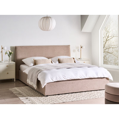 Ottoman Bed Boucle LAVAUR Taupe