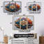 «Golden Turquoise Flower - Boho Mandala», ensemble de reproduction d'art mural-463217478-463217475
