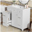 Lavabo de salle de bain 36 po avec lavabo en céramique, structure en bois massif, porte à fermeture en douceur, tablettes réglables, 3 tiroirs, y compris un tiroir double pour le rangement du sèche-cheveux-1319380442
