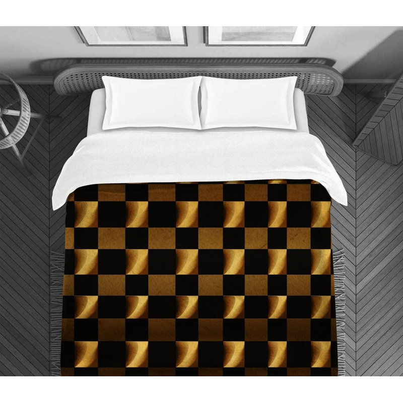 Polyester Checkered Comforter, Twin Extra Long Comforter