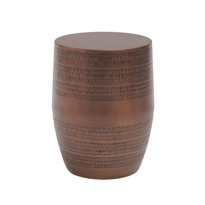 Modern Round Aluminum Hammered Embossed Texturing Metal Side Table