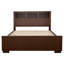 Copper Cappuccino Eastern King LED Storage Bookcase Bed