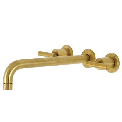 Kingston Brass Manhattan Two-Handle 3-Hole Wall Mount Roman Tub Faucet