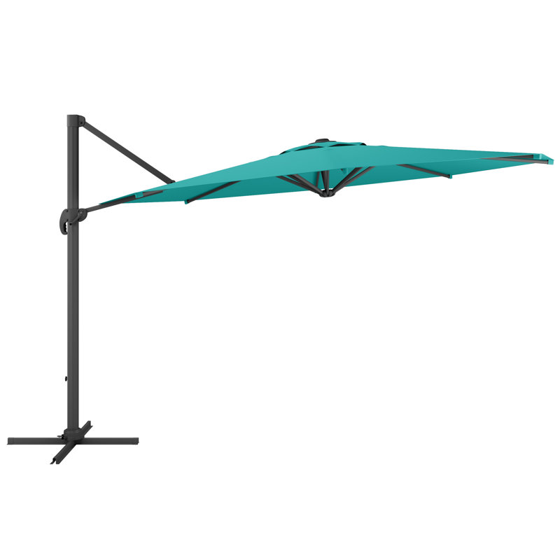 Parasol porte-à-faux octogonal de 11,3 pi Gribble, Bleu turquoise