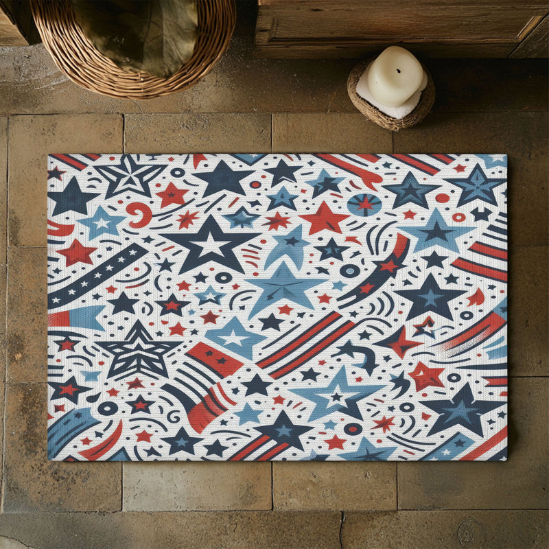 Tapis tressé Bold Stars & Flags, Rectangulaire 3 pi x 5 pi