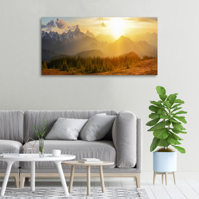 Sunset Mountains - No Frame Print on Canvas