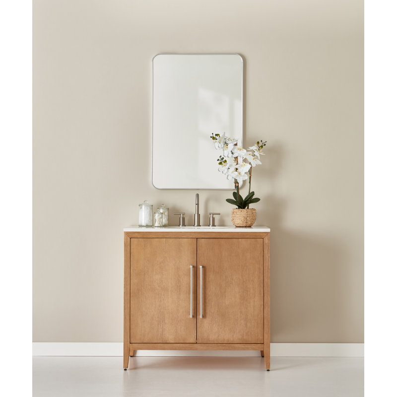 Miroir de coin Rowan, Nickel brossé