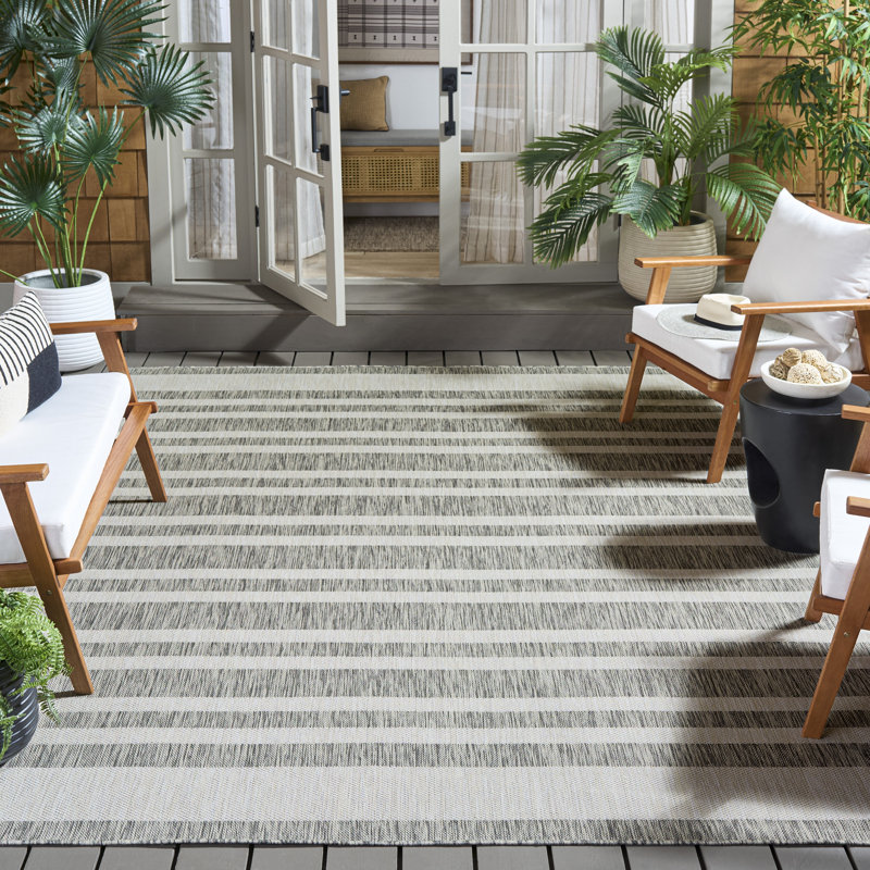 Lataura Performance Performance Striped Rug, Rectangle 8' x 10'