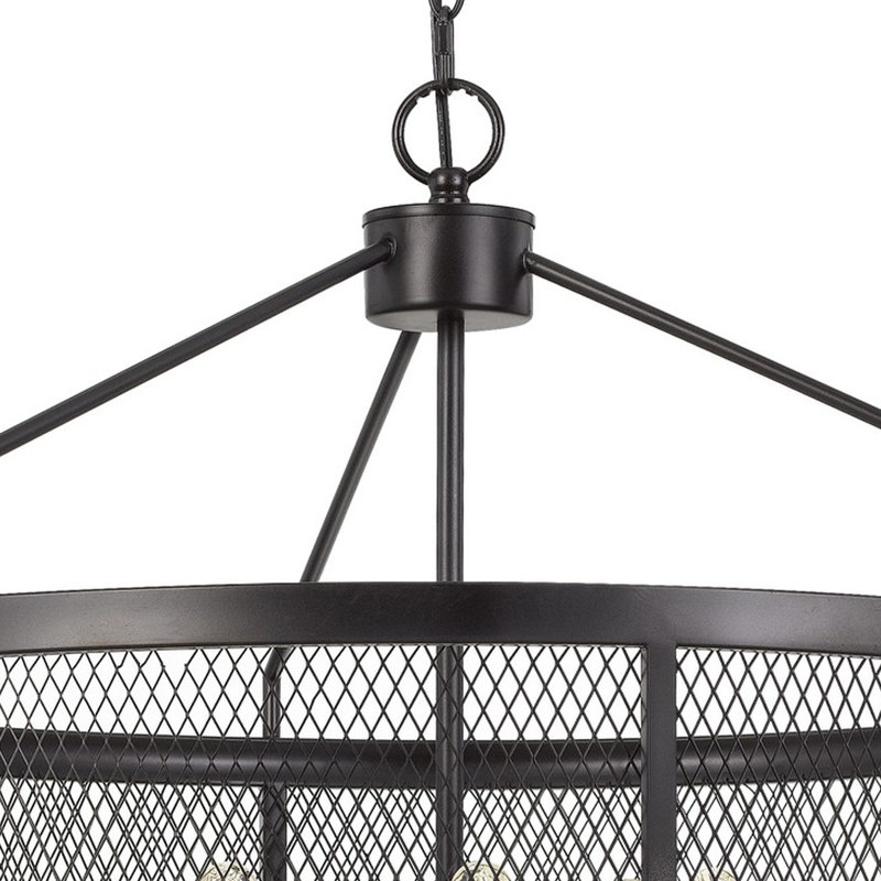 Lustre tambour unique à 6 lumières