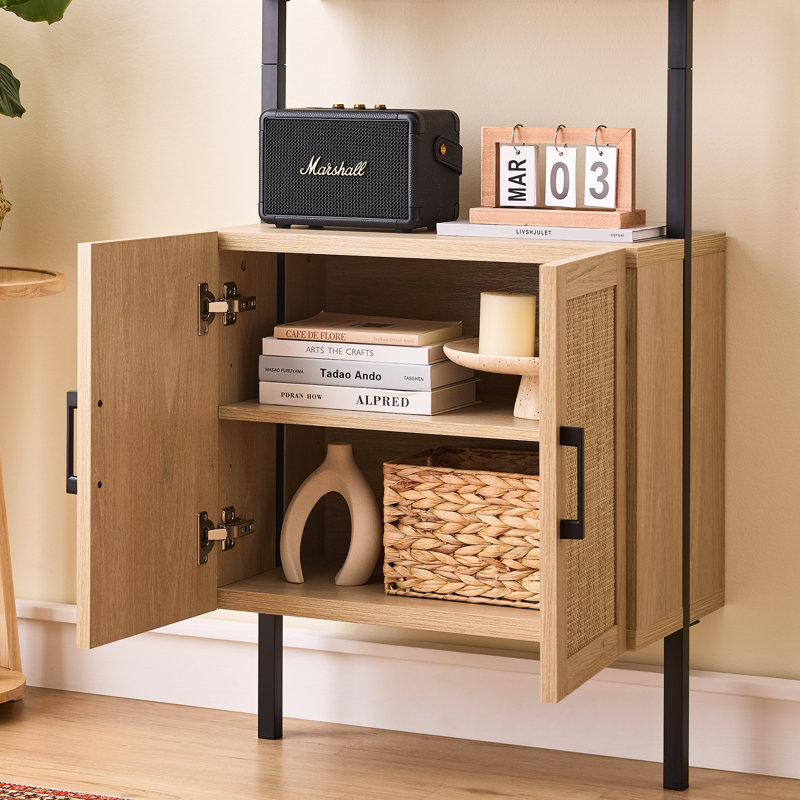 Dearbhaile 183cm H X 58cm W Ladder Bookcase, Beige Oak