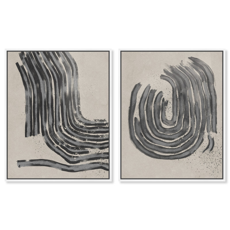 Two Spaces Set Set by Oliver Gal, 21"H x 25"W, White Floater Frame