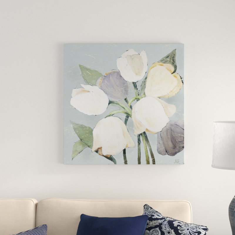 «French Tulips I» par Jade Reynolds, reproduction d'art sur toile, H 30 po x l 30 po, Toile tendue