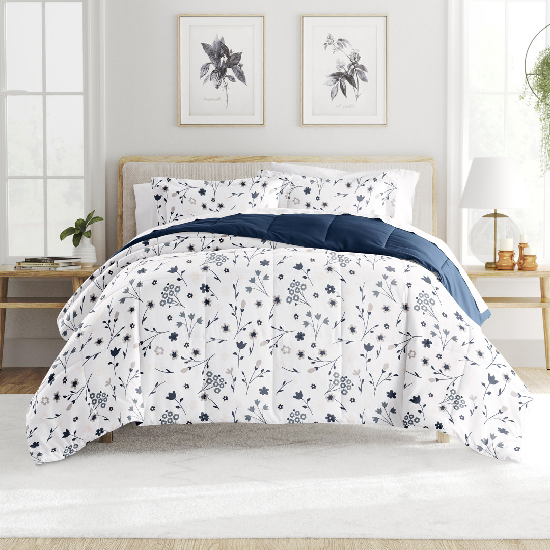Down Alternative Forget Me Not Floral Reversible Comforter Set Becky Cameron 