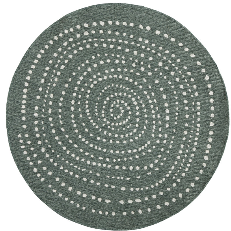 Bali Flatweave Green Rug, Round 200cm