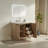 Fully Assembled 36'' Light Coffee Freestanding Single Sink Bathroom Vanity with Solid Wood Construction and Engineered White Top-1711553436