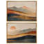 «Earthen Hues Abstract Sun Mountain Rustic» 2 pièces-100136278-100136282