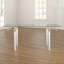 Glass Top Metal Base Dining Table