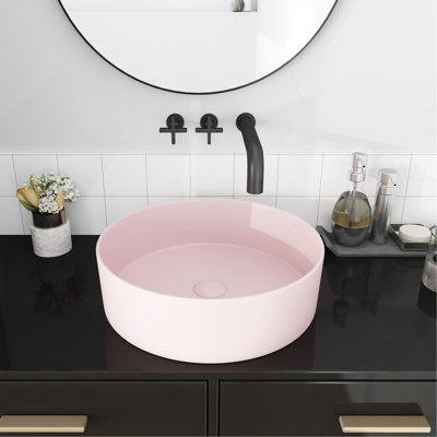 Ceramic Circular Vessel Bathroom Sink