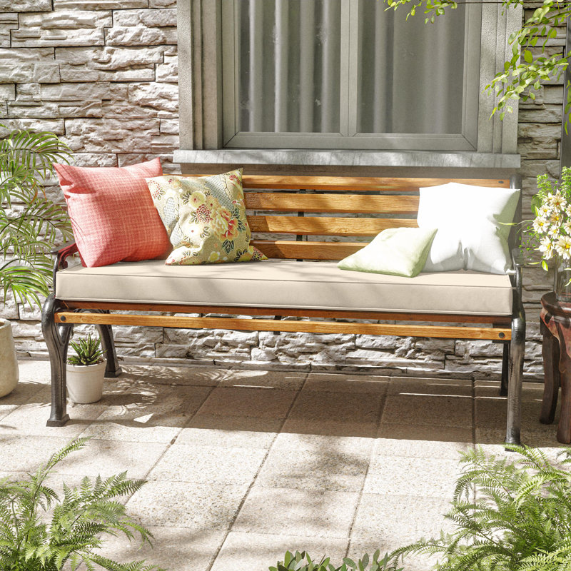 Outdoor Bench Cushion 60 X 18 X 3 Inch Indoor And Outdoor Seat Cushions, 60" W x 18" D, Beige