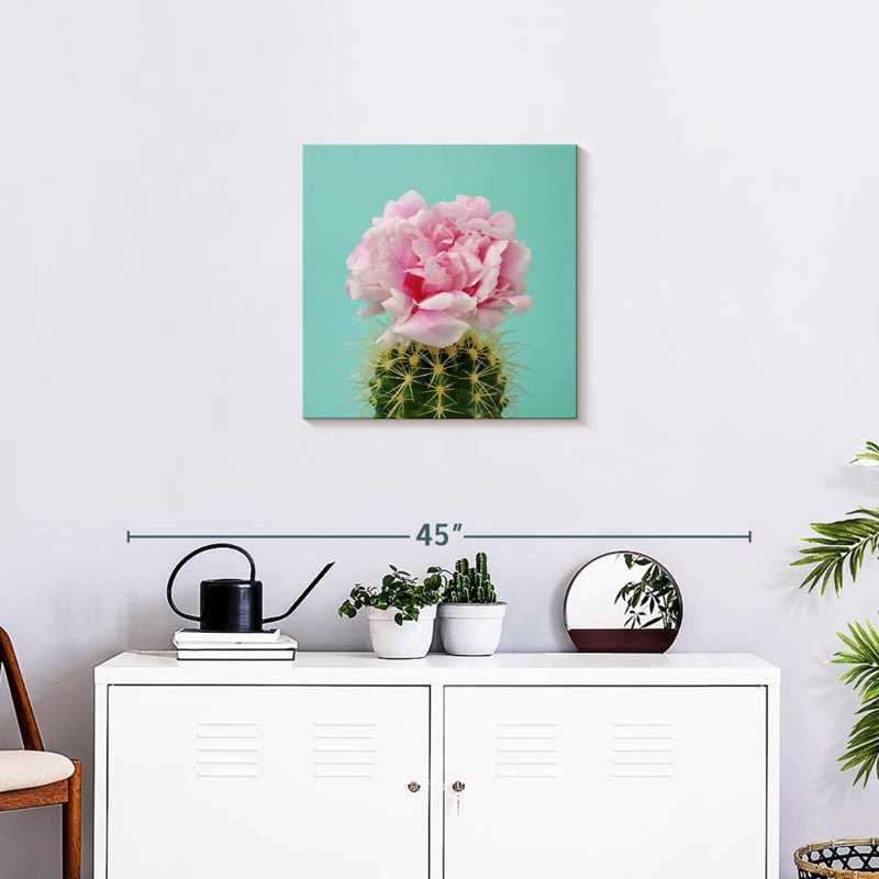 Fleur de cactus rose Harnek, H 20 po x l 20 po