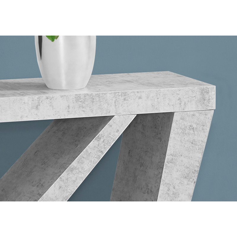Console étroite pour salon de style moderne en stratifié gris - fabrication de panneaux avec panneaux de soutien robustes