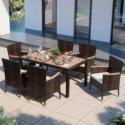 Autymn 6-Person Outdoor Patio Dining Set with Cushions