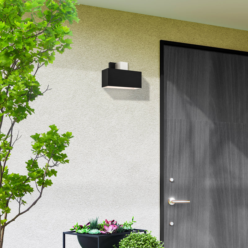 Burttram Solid Brass Wall Light, Black, 6.25" H x 9" W x 3.875" D