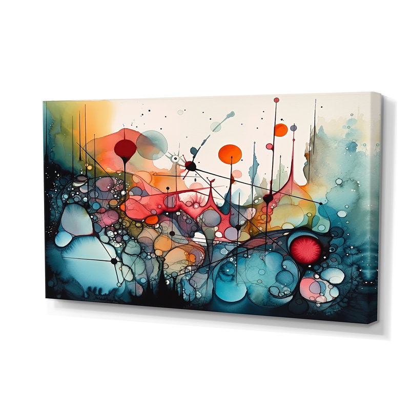 «Green and Orange Ethereal Terrains III - Abstract Landscape», impressions d'art mural