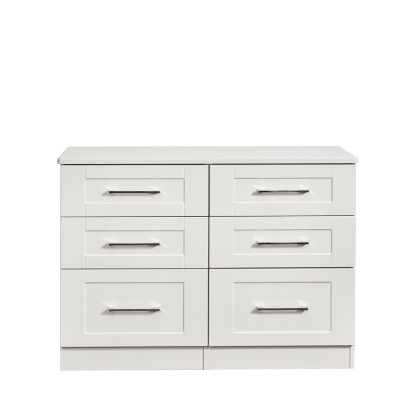 Fully Assembled Yeet 6 Drawer 112Cm W Double Dresser, White