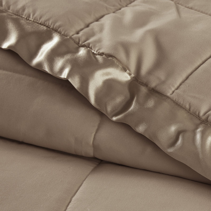 Luxurious Twin Satin-Trimmed Microfiber Down Alternative Blanket
