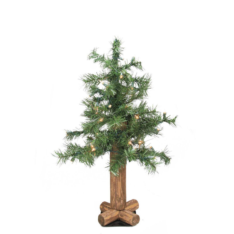 Arbre de Noël artificiel alpin moyen 2 pi avec lumières claires