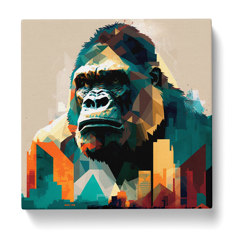 King Kong Geometric - No Frame Print, 35cm H x 35cm W x 3cm D