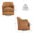 Fazio Genuine Leather Swivel Barrel Chair-1576489780