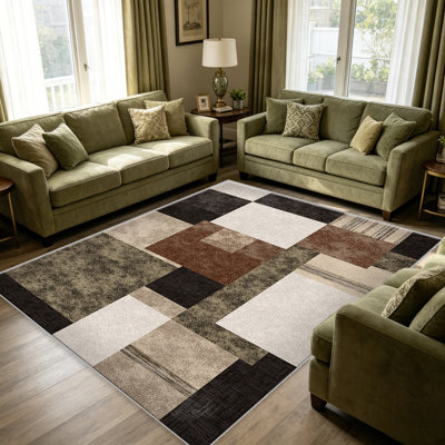 Dark Coffee carpet-easy to clean, machine-washable, soft and comfortable; suitable for door mats, kitchens, living rooms, bedrooms, corridors, and laundry areas. Easy to clean, durable carpet for home decoration.