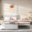 Lit plateforme tapissier avec lit gigogne multifonctionnel-885608255
