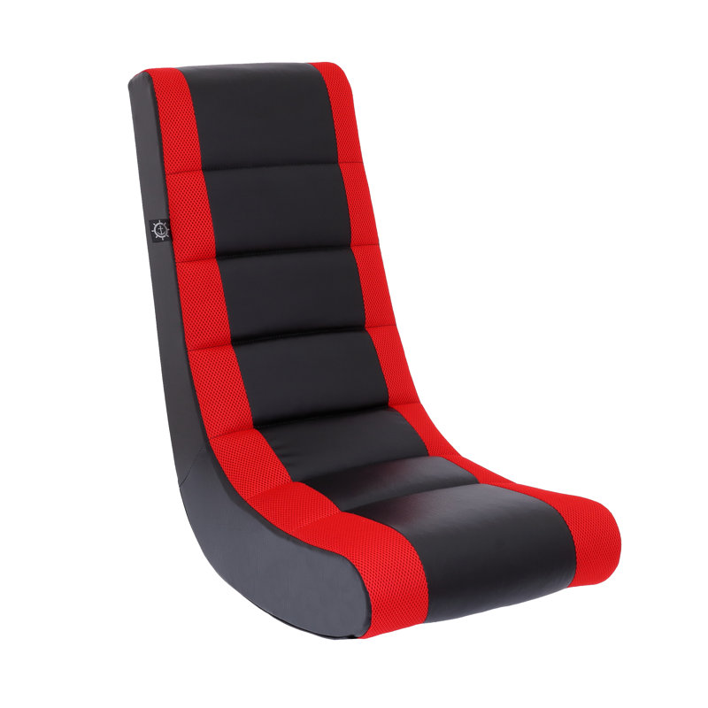 Chaise berçante Neal, Noir à rayures rouges