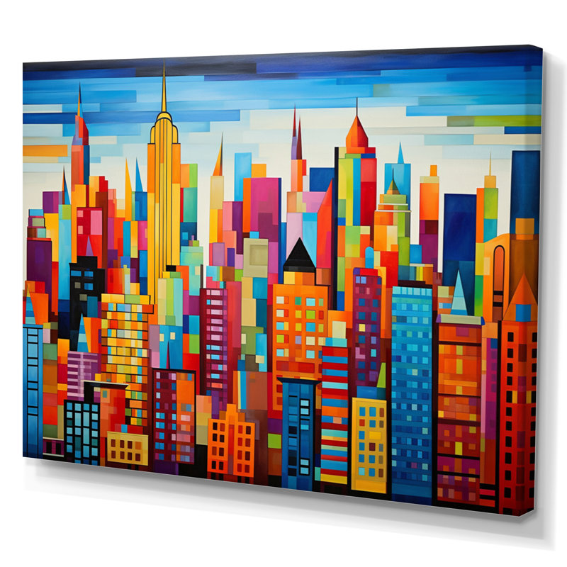 Pop Art New York In Color II - Pop Art, art mural, Toile tendue, H 24 po x l 32 po x P 1 po