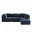 Canapé modulaire moderne avec tissu velours côtelé, assise profonde, repose-pieds mobile, passepoil perlé et conception capitonnée, aucun assemblage requis-444289976-444289956