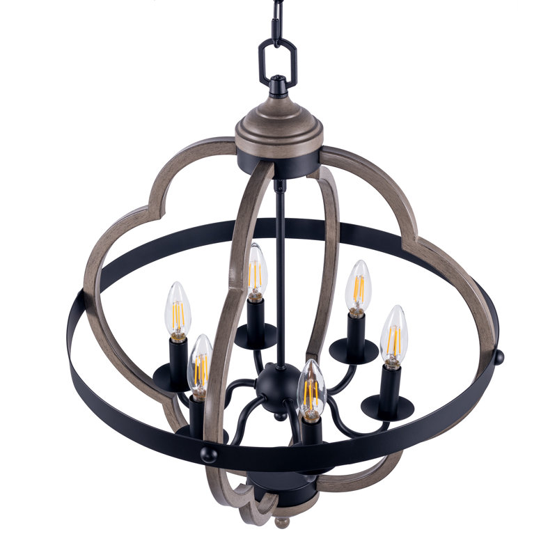 Dobson 6 - Light Dimmable Geometric Chandelier, 25" H x 20" W x 20" D