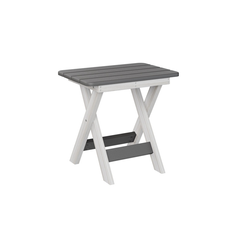 Berlin Gardens Folding End Table, Smoke Gray, Seashell