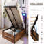 Wooden Platform Bed Frame, Lift Storage, Bookcase, LED, Charging