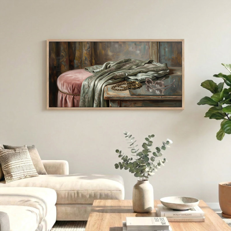 Nature morte sur toile, ensemble de 1, L 46 po x H 24 po, Naturel