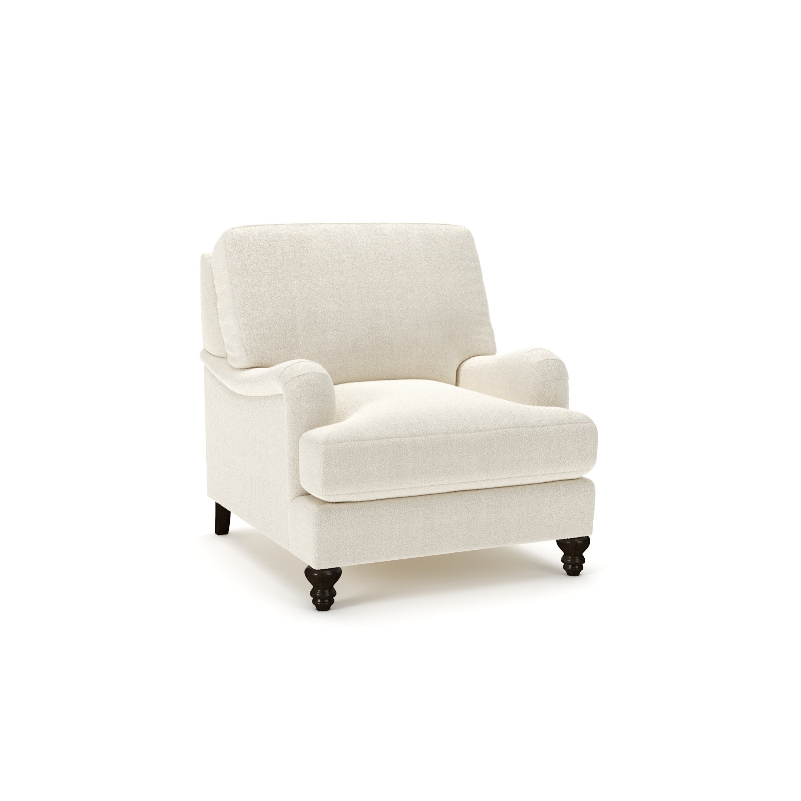 Walters Upholstered Armchair, Davis Pearl Performance Bouclé