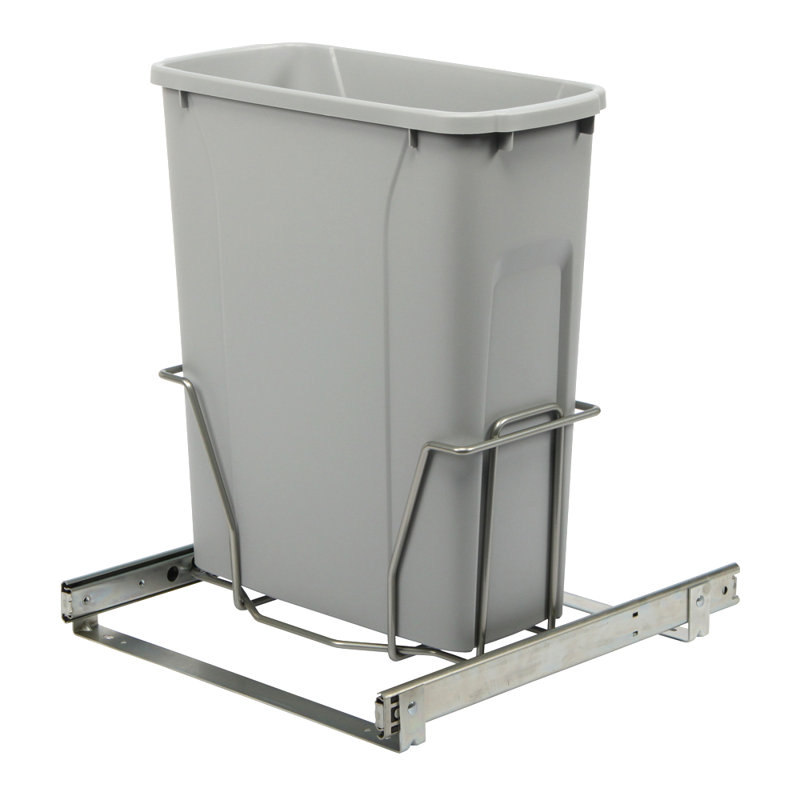 Poubelle escamotable 5 gallons Real Solutions, Gris, H 17,3 po x l 14,375 po x P 16 po