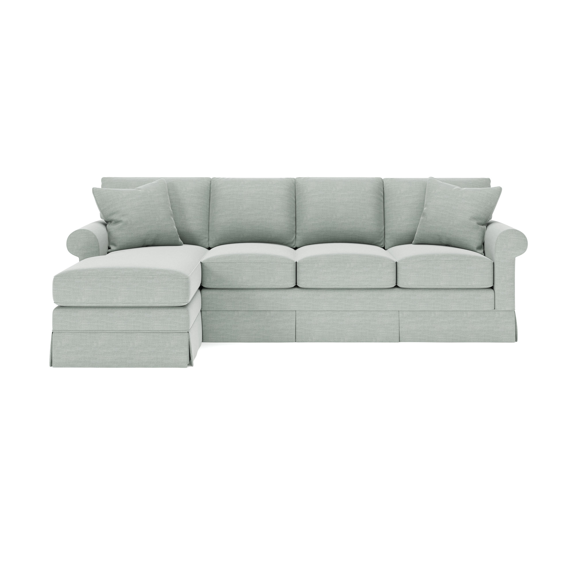 Friedman Upholstered Chaise Sectional, Conversation Capri Basketweave, Left Hand Facing
