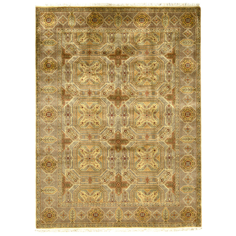 Tapis ivoire noué à la main de haute qualité