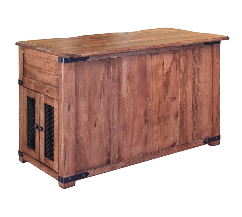 Granville Rustic Brown Solid Wood Kitchen Island